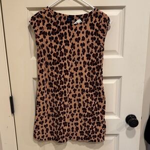 NWT Gap Leopard Print Sleeveless Shift Dress - Tan & Black size 12
